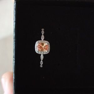 Sterling silver citrine and cubic zirconia